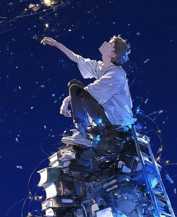 hình anime nam xanh dương