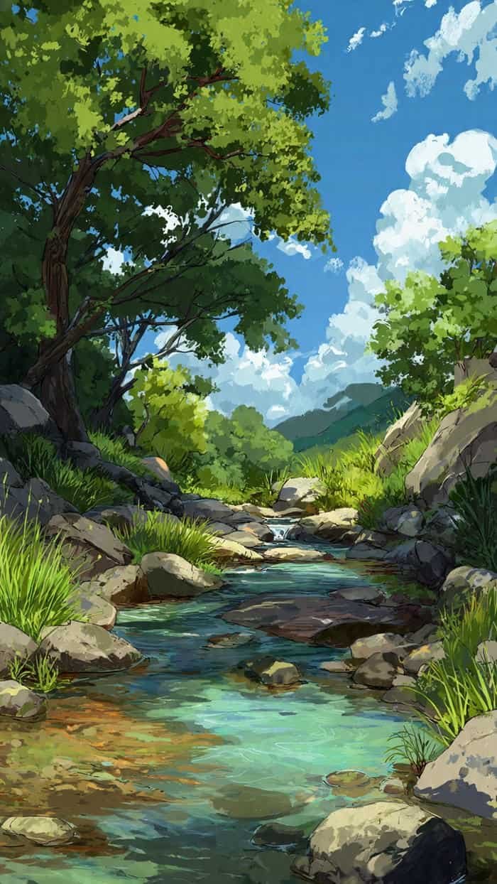 hình anime thiên nhiên thanh bình