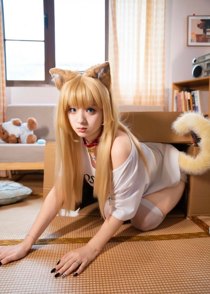 hình cosplay mèo trong sáng