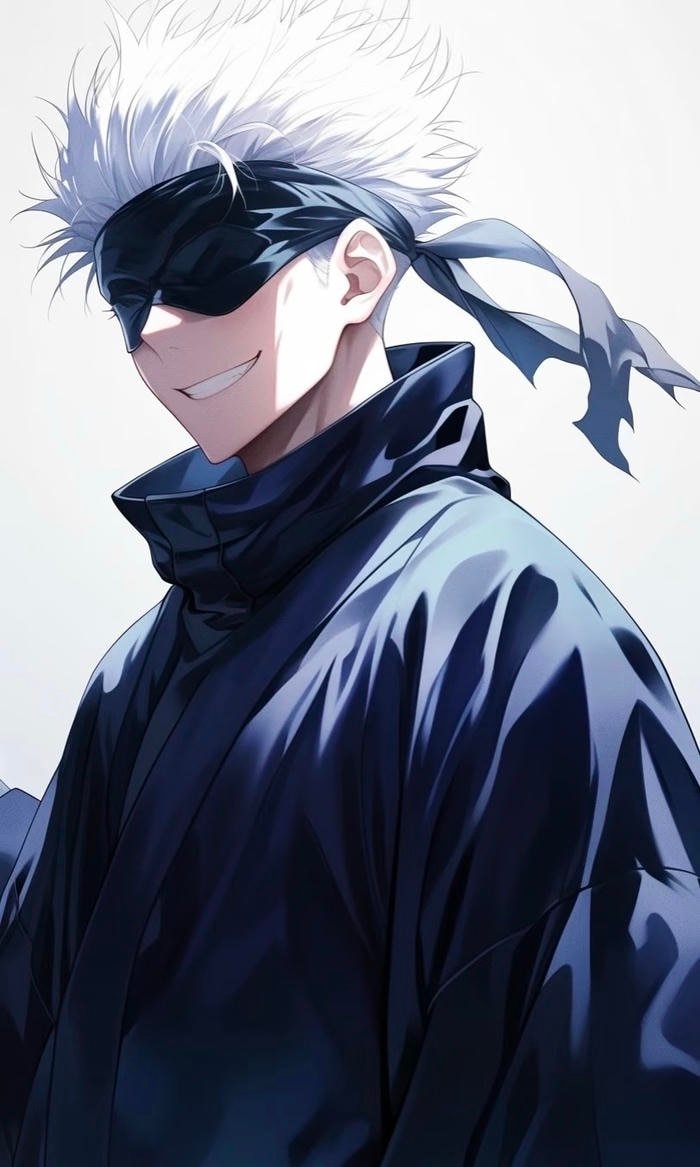 hình gojo satoru che mắt bằng khăn