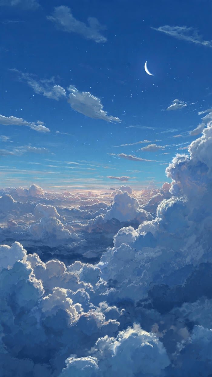 hình nền anime bầu trời đầy mây
