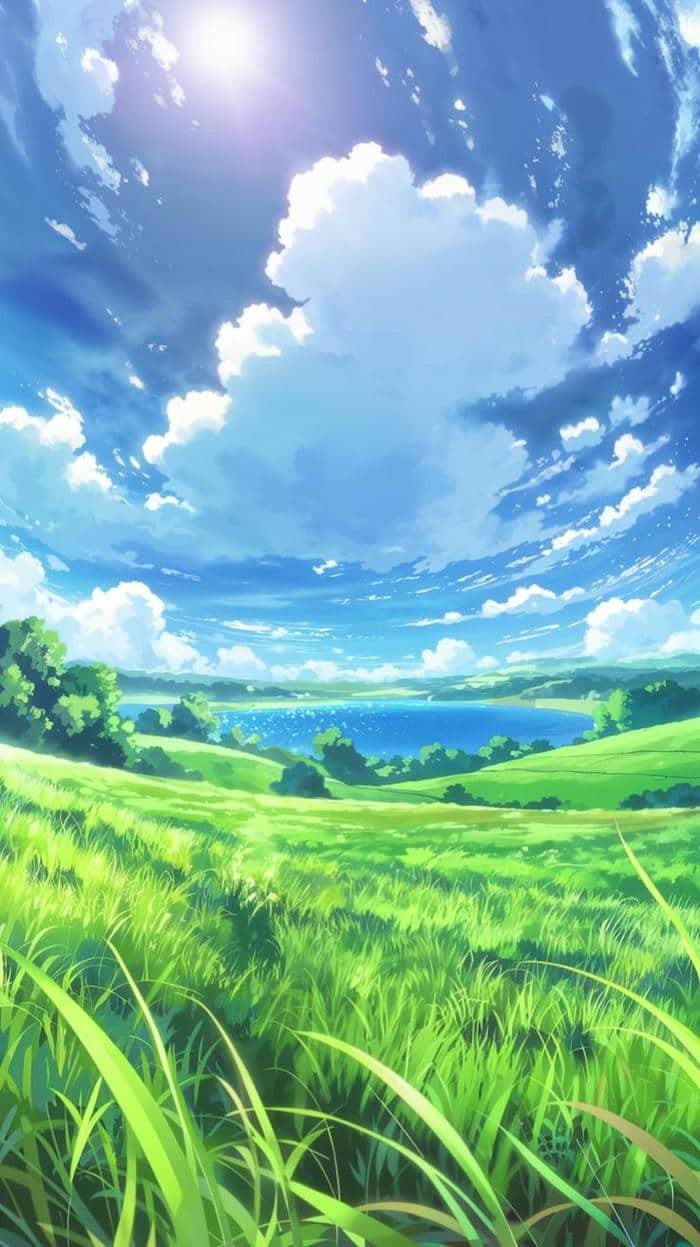 hình nền anime bầu trời trong xanh