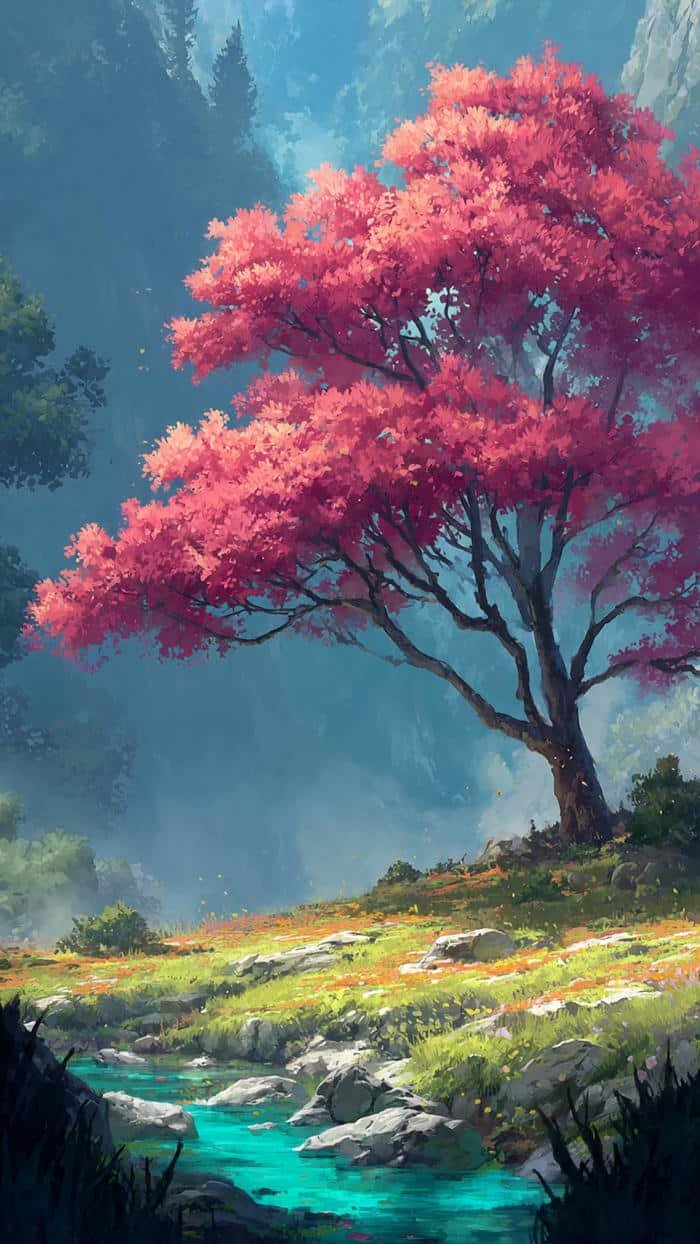 hình nền anime thiên nhiên 4K