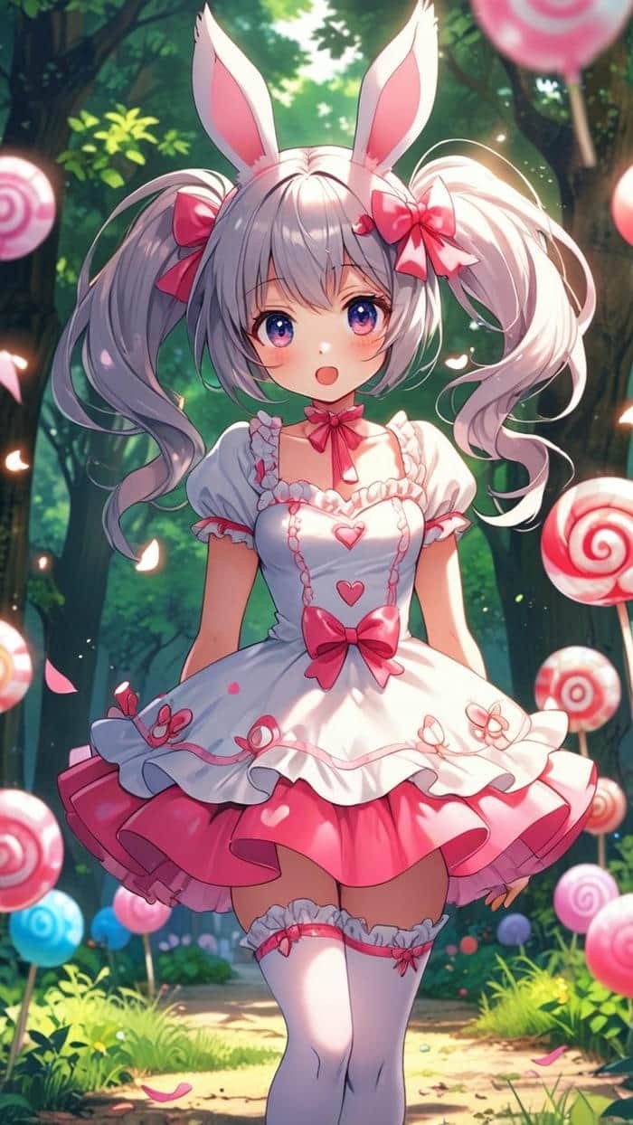 hình thỏ anime đáng yêu cute