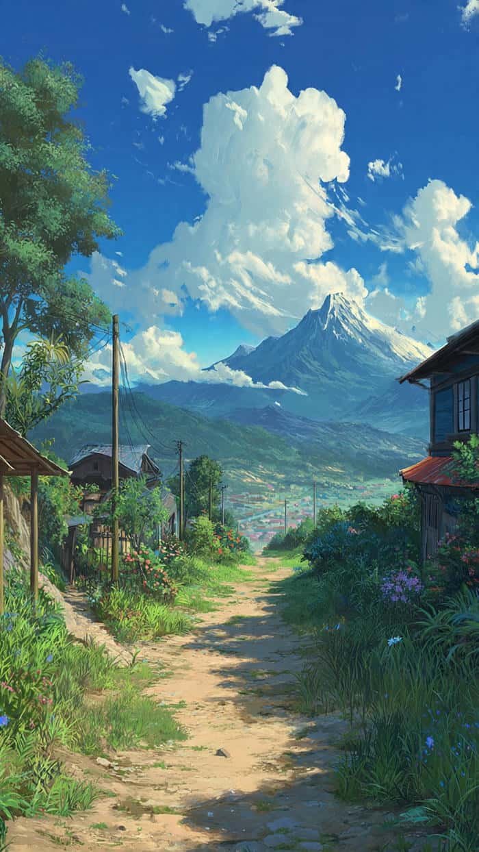 phong cảnh anime nhẹ nhàng