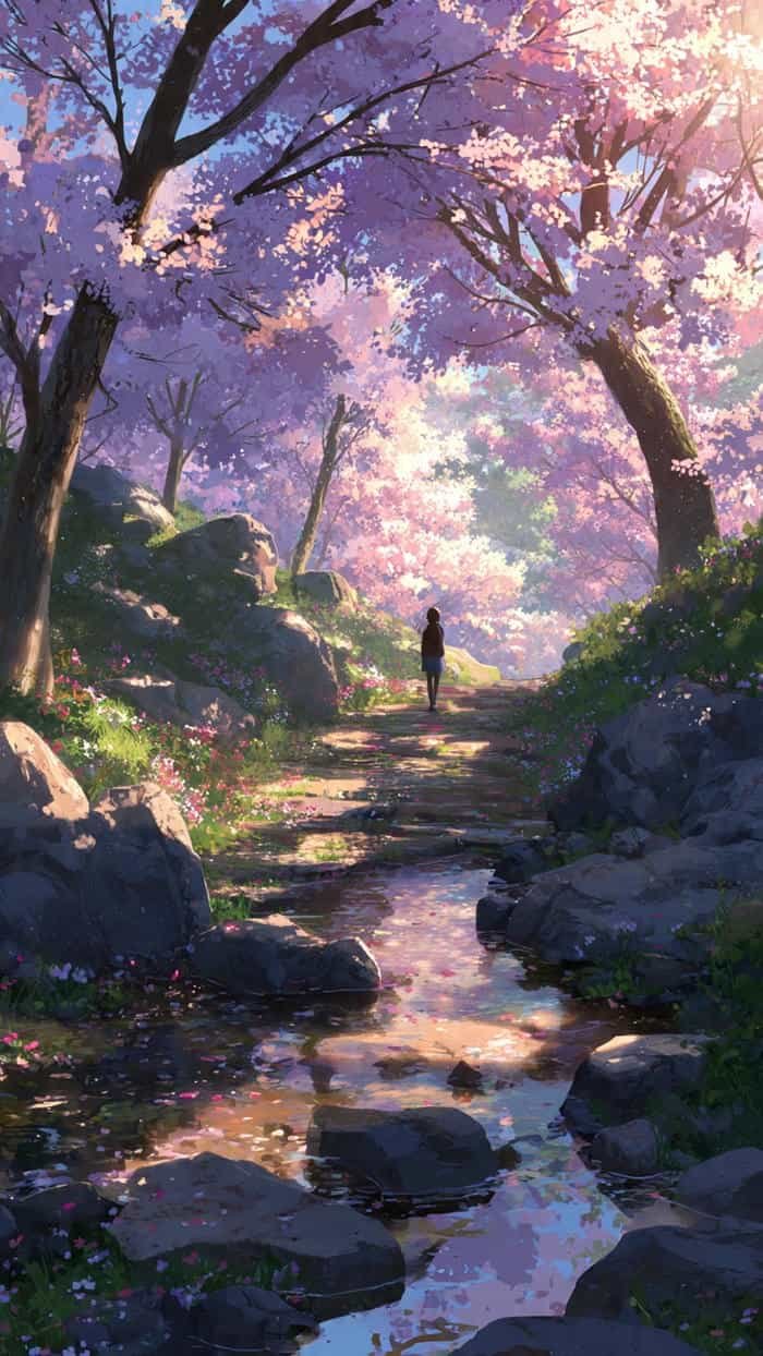 phong cảnh anime núi đồi