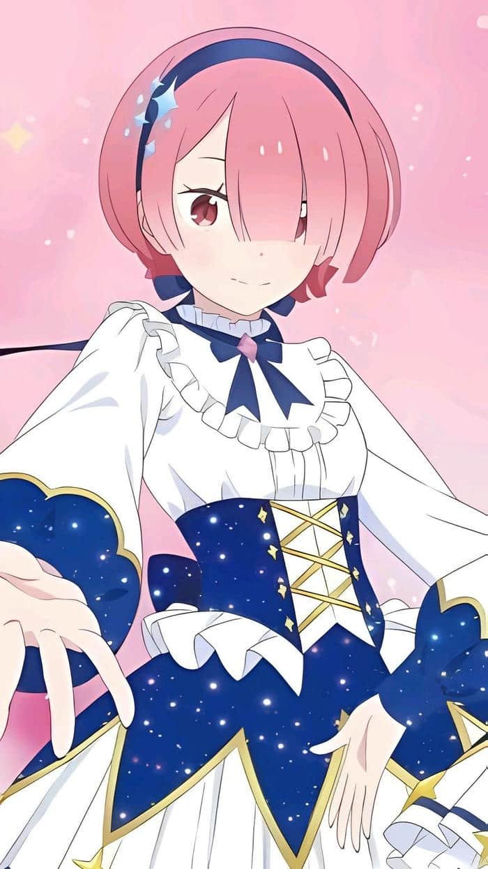 ram re zero anime váy hồng