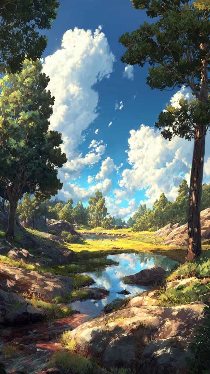 thiên nhiên anime rực rỡ