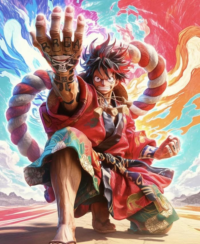 Ảnh anime Luffy phong cách chiến đấu