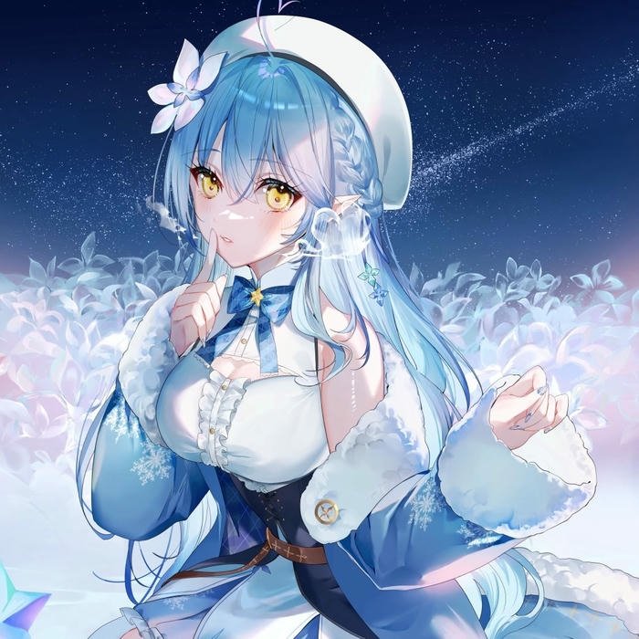 Ảnh profile chất anime nữ công chúa tuyết xanh lam