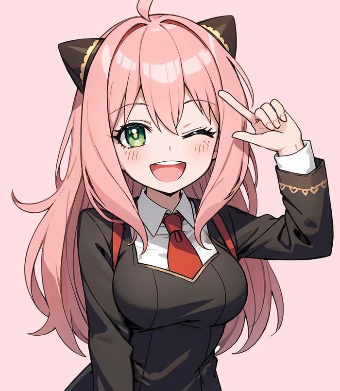 Anya Forger cười nháy mắt