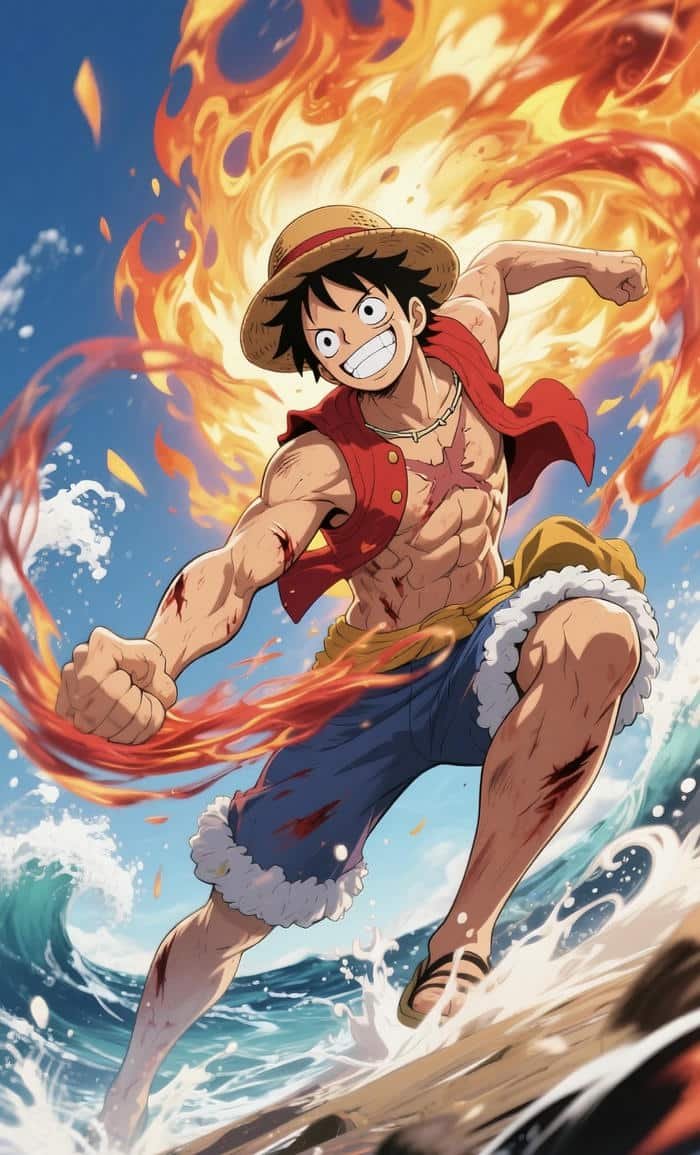 Hình ảnh anime Luffy tinh thần tự do