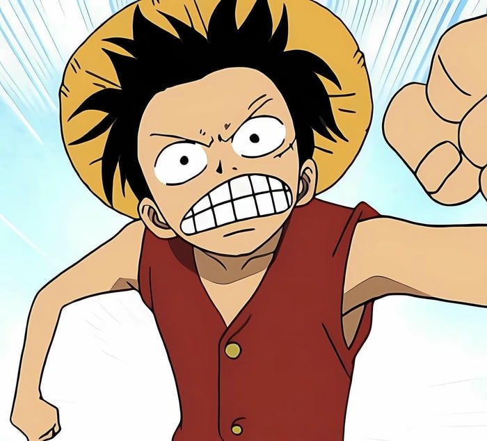 Hình anime Luffy nét vẽ rõ