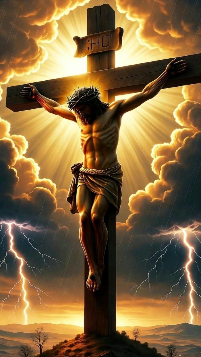 Hình nền công giáo bóng thánh giá chiều hoàng hôn rực lửa