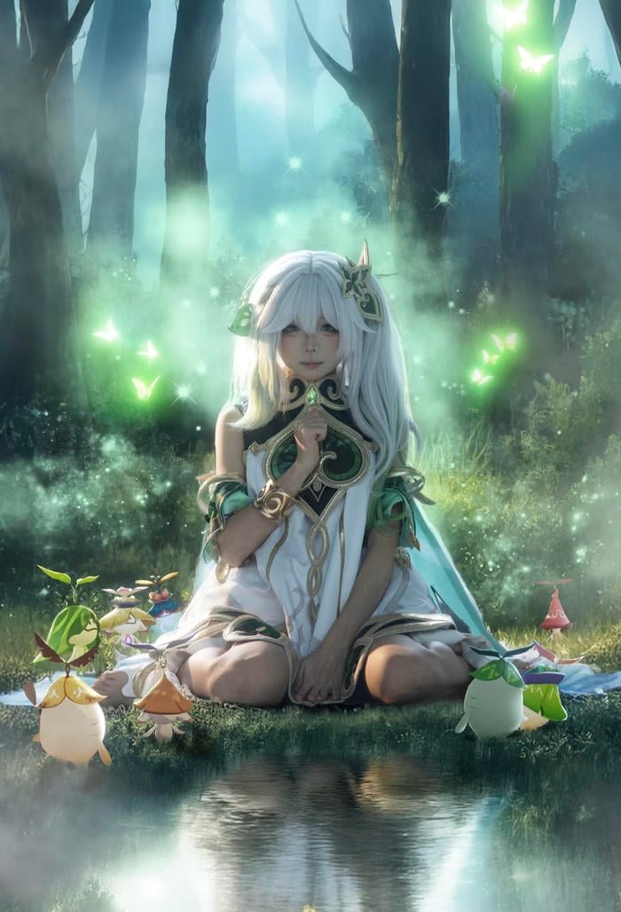 Nahida cosplay nghệ thuật cực đẹp