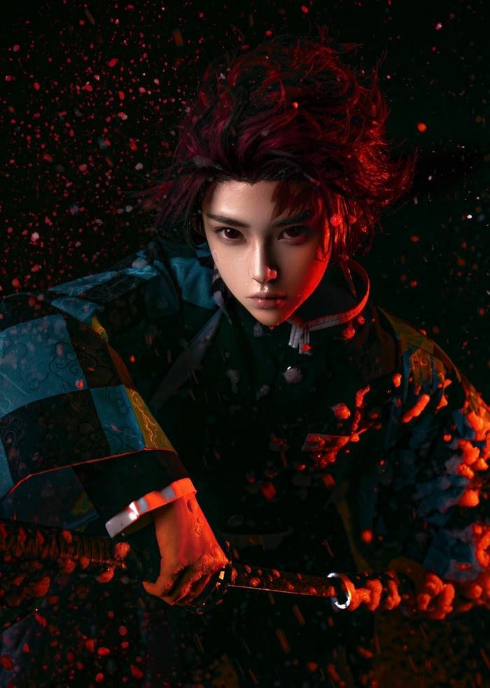 ảnh Tanjiro cosplay anime style