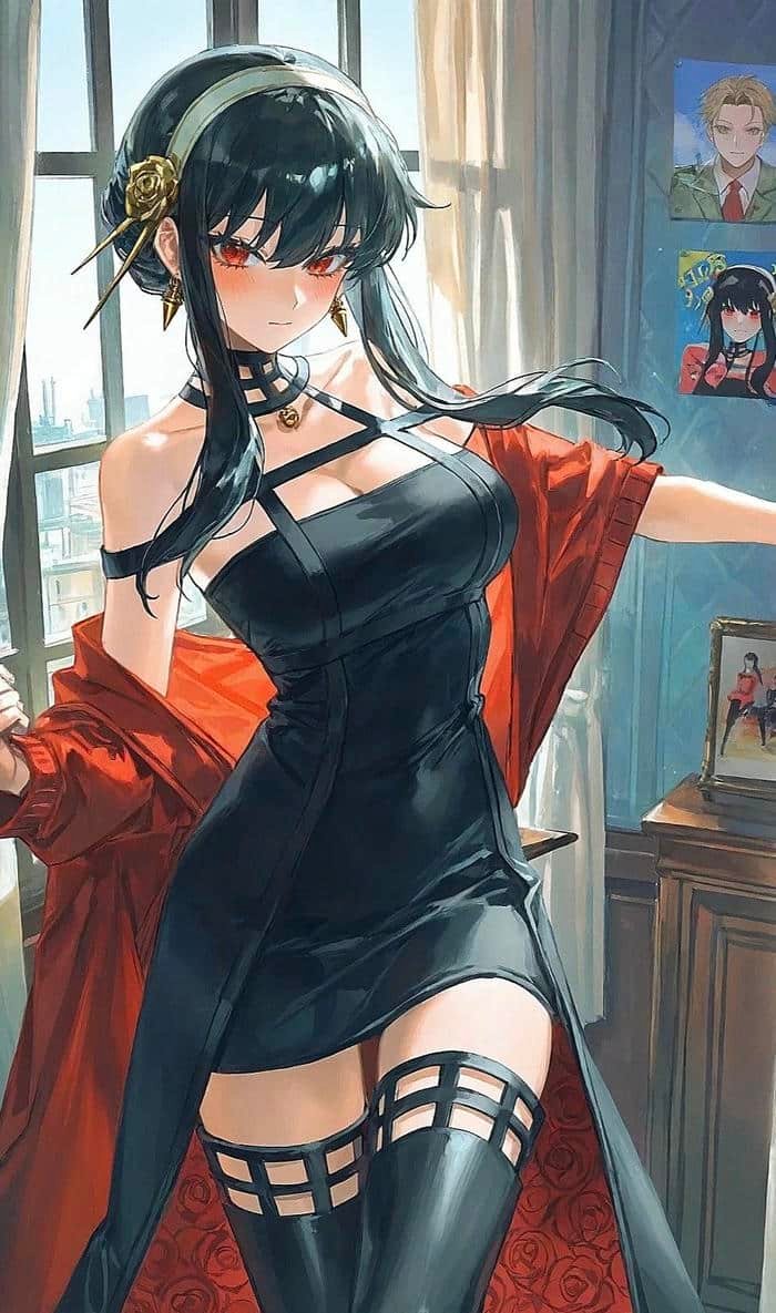 ảnh Yor Forger tạo dáng thời trang