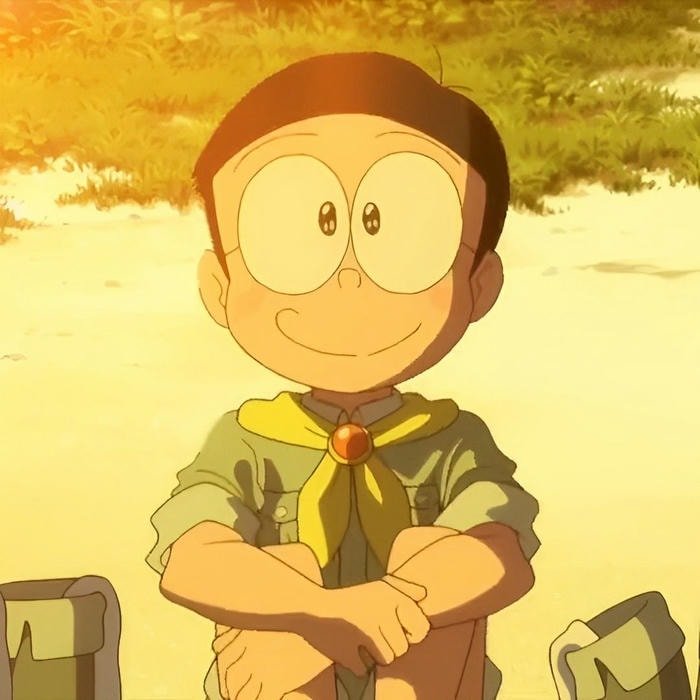 ảnh nobita cười nhẹ nhàng mùa thu