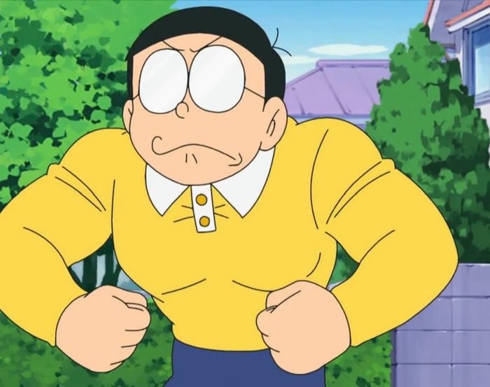 ảnh nobita tức giận nổi cơ ngực