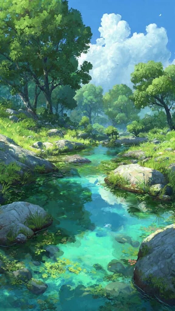 anime rừng cây 4K