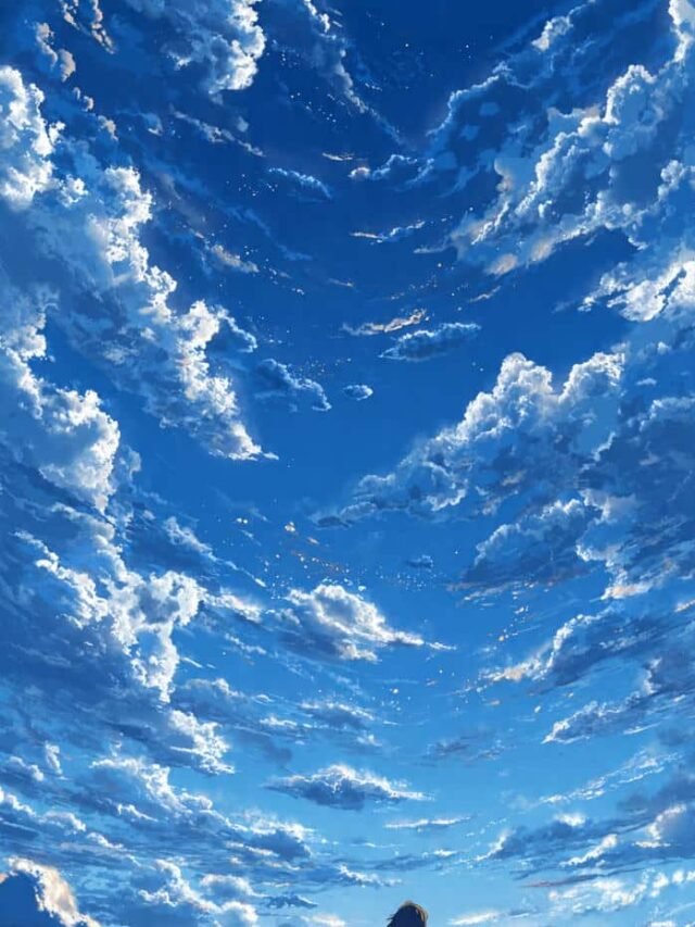 Tải ảnh anime bầu trời đêm, trời trong xanh 4K