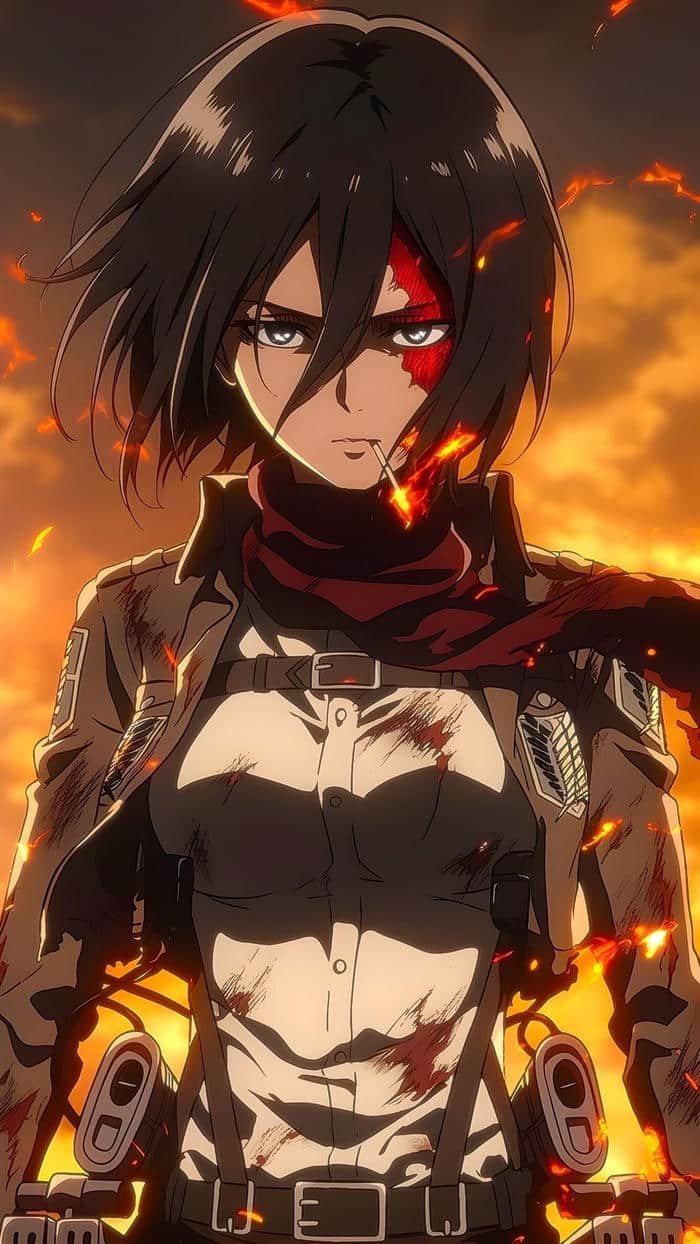 hình Mikasa Ackerman hành động