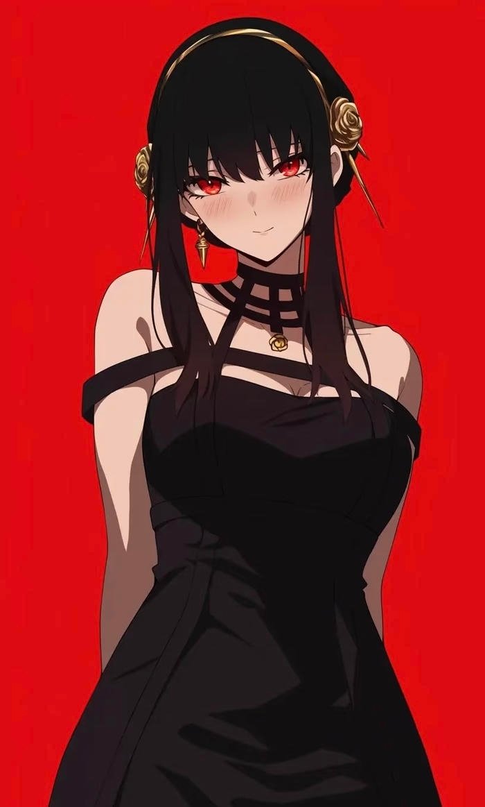 hình Yor Forger tóc đen đặc trưng