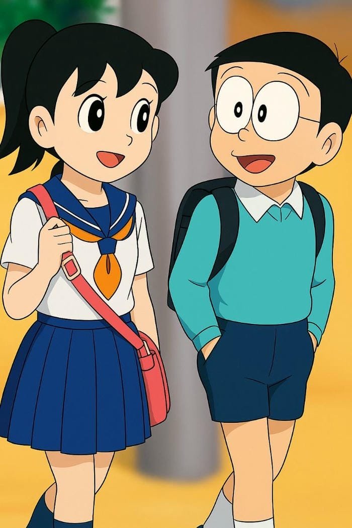 hình nobita và bạn gái shizuka