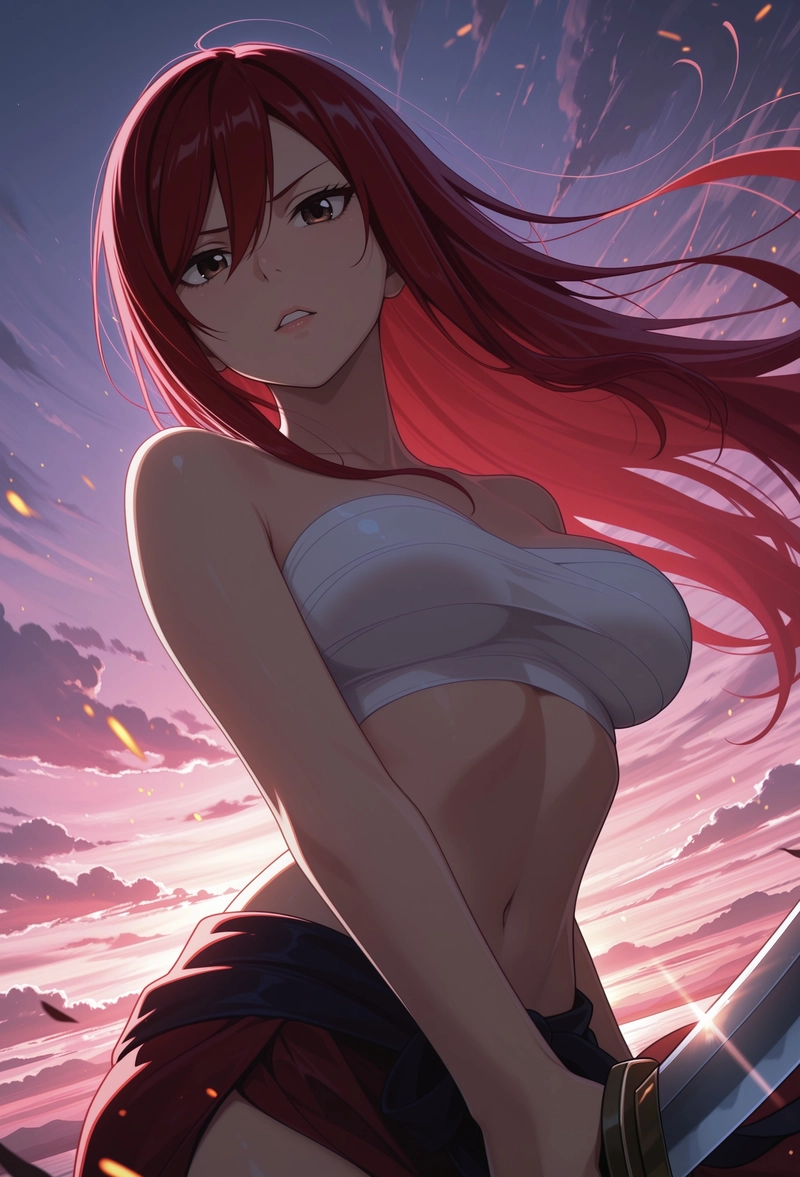 Ảnh Erza Scarlet hentai tư thế khiêu khích