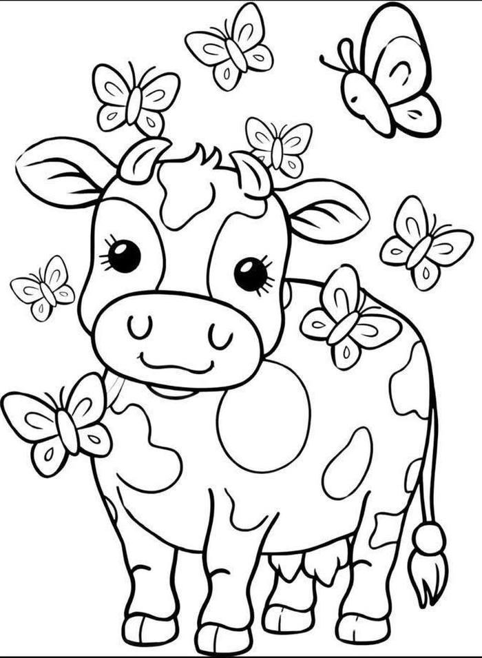 Ảnh tô màu con bò mang hình ảnh phổ biến