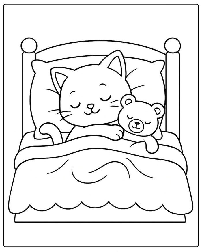 Ảnh tranh tô màu con mèo cần thời gian để hoàn thiện chi tiết