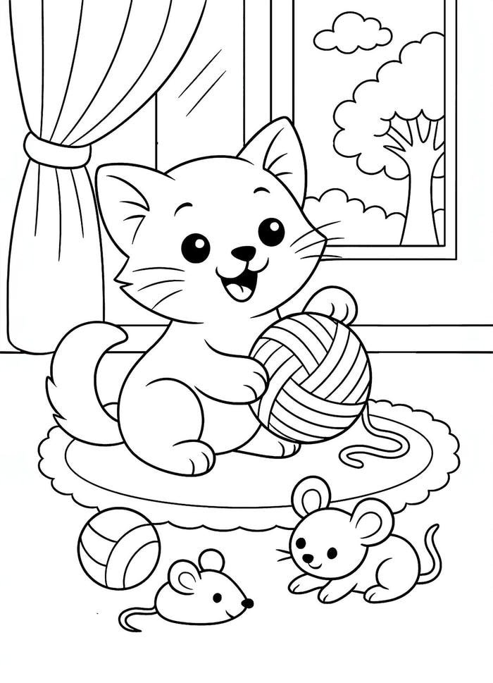 Ảnh tranh tô màu con mèo yêu cầu thời gian hoàn thiện lâu hơn