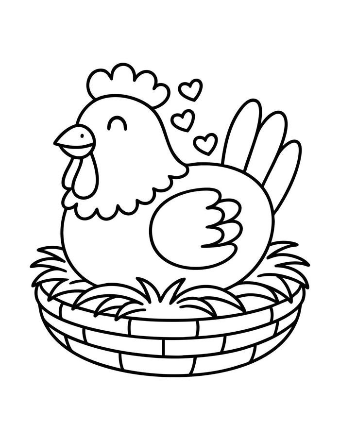 Bức ảnh tranh tô màu con gà có độ khó cao hơn mức cơ bản