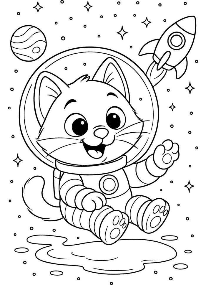 Bức ảnh tranh tô màu con mèo không kéo dài thời gian