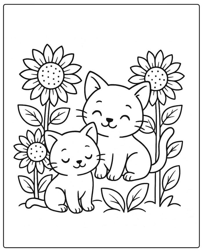 Bức ảnh tranh tô màu con mèo không quá nhanh cũng không lâu