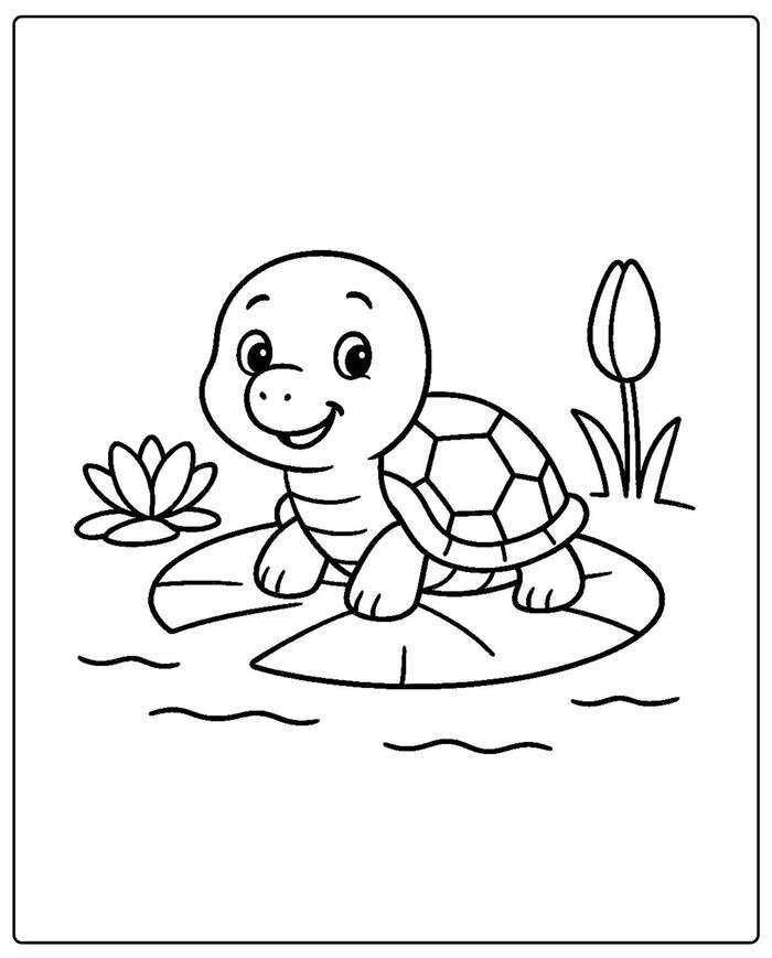 Bức ảnh tranh tô màu con rùa có cấu trúc phức hợp