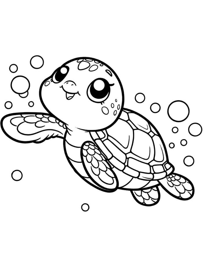 Bức ảnh tranh tô màu con rùa phù hợp luyện tập nâng cao