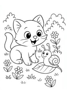 Bức hình tranh tô màu con mèo phù hợp hoàn thiện trong nhiều bước