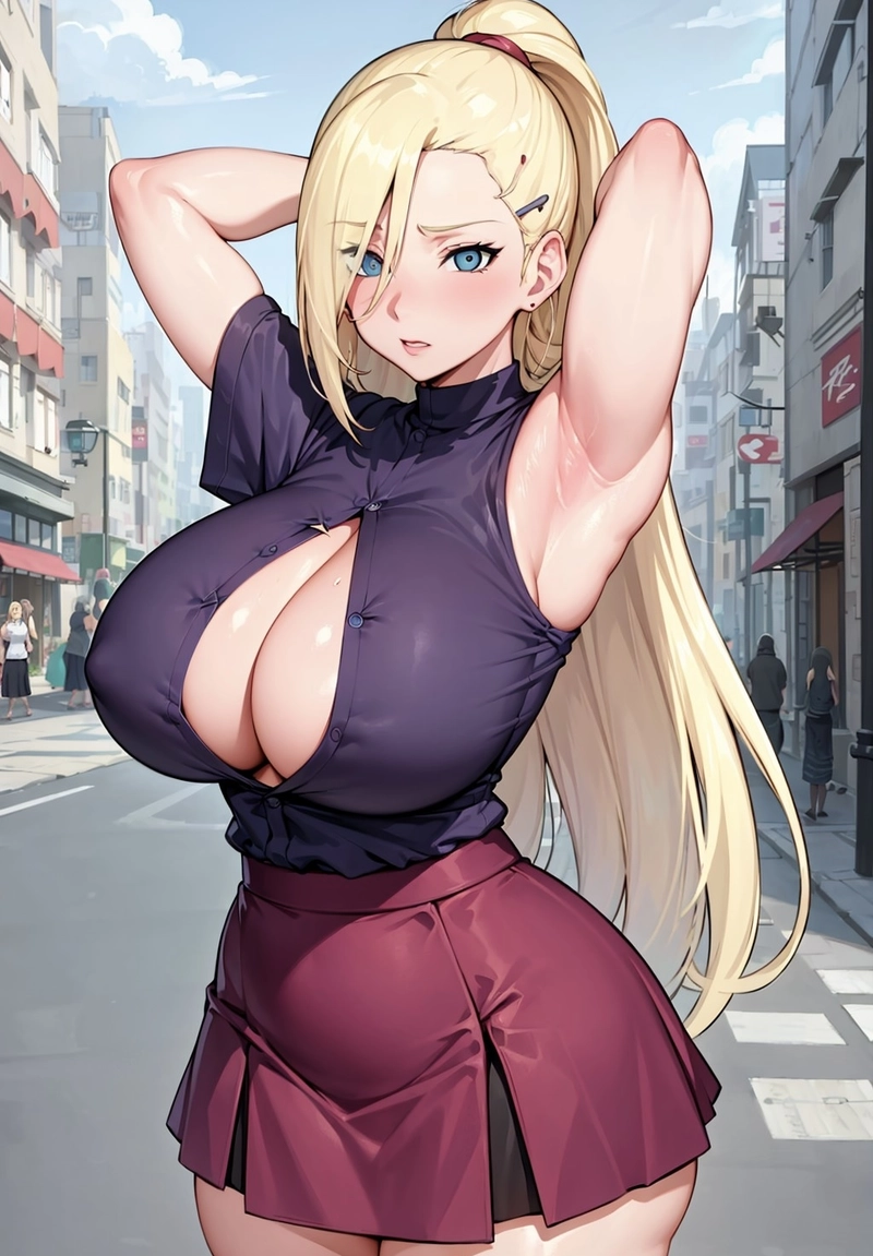 Hentai Ino cởi áo lộ ngực đầy đặn