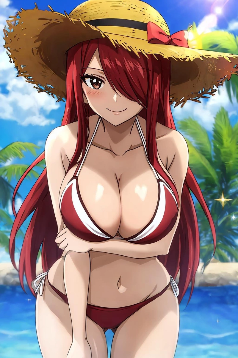 Hình Erza Scarlet đứng dáng khoe ngực đầy