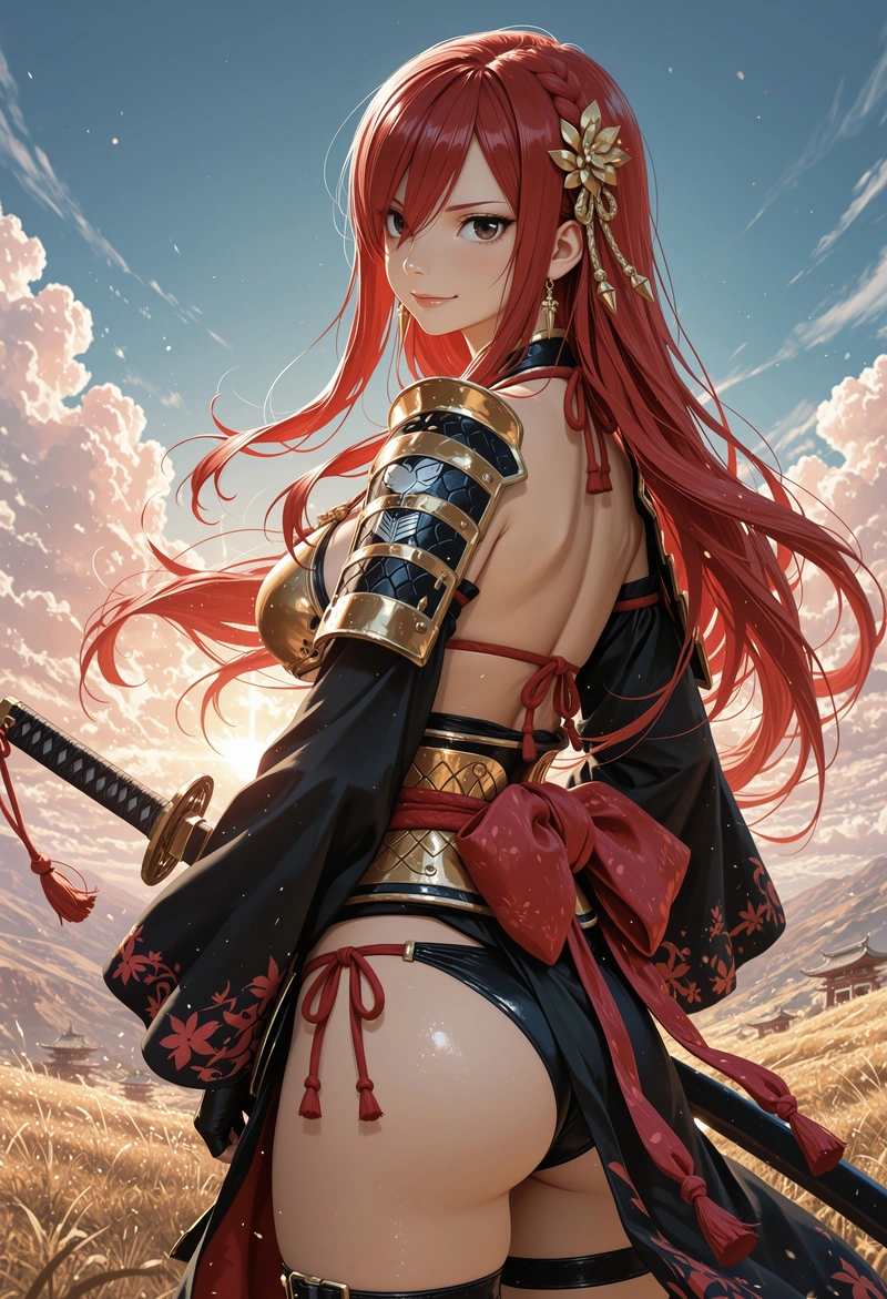 Hình Erza đứng khoe vòng ba nóng bỏng
