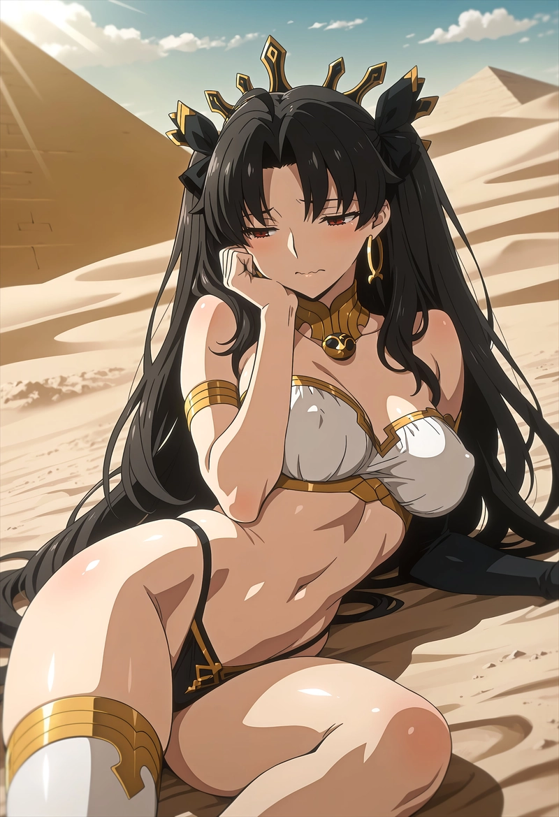 Hình Ishtar FGO hentai nằm khoe ngực