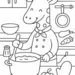 Hình ảnh tô màu hươu cao cổ cho phép chuyển màu dễ dàng