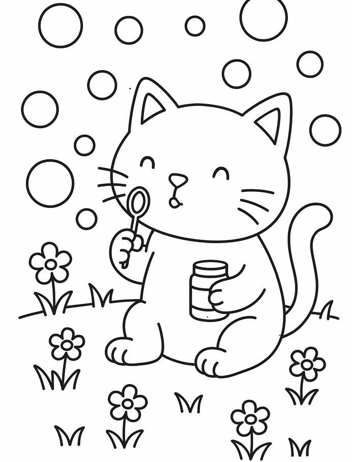 Hình ảnh tranh tô màu con mèo cần dành thời gian kỹ lưỡng