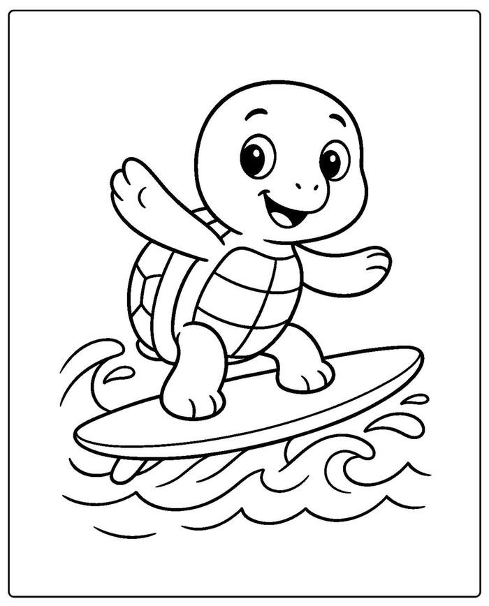 Hình ảnh tranh tô màu con rùa có nhiều đường nét nhỏ