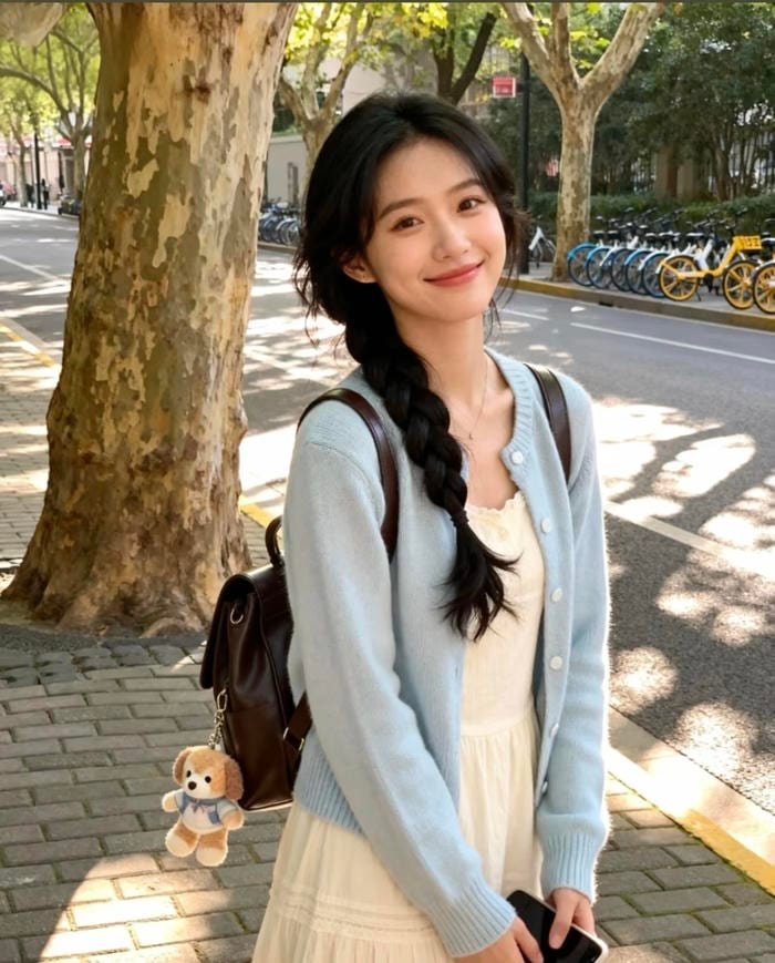 Hình gái xinh 2k2 pose ảnh tự nhiên với mái tóc