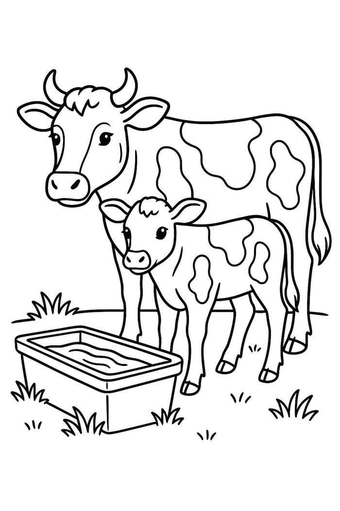 Hình tô màu con bò thể hiện sự rõ ràng trong từng phần