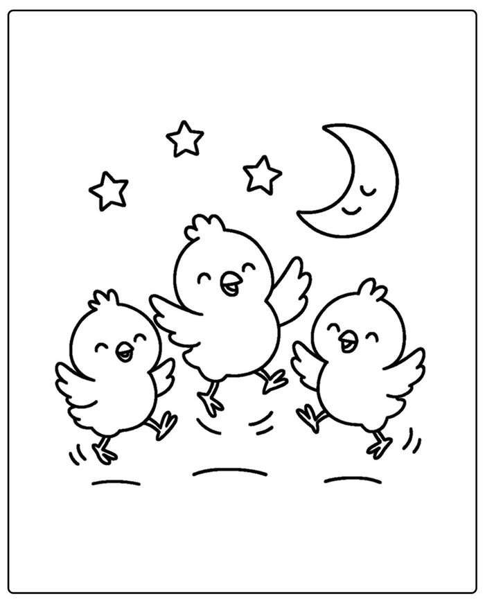 Hình tranh tô màu con gà với mức độ dễ cho lứa tuổi mầm non