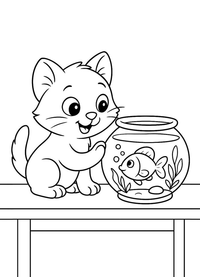 Hình tranh tô màu con mèo cần nhiều thời gian xử lý