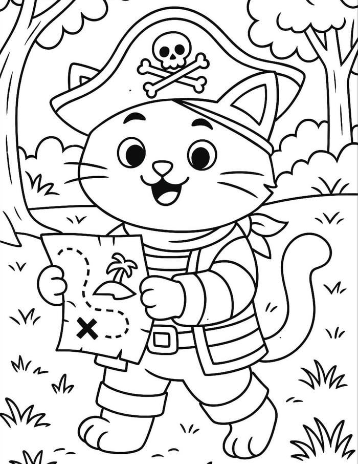 Hình tranh tô màu con mèo dành cho lúc cần tô gọn